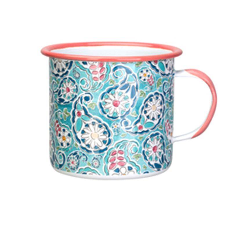 Kubek emaliowany vintage do kawy, kreatywny, kempingowy, nostalgiczny, z nadrukiem, nordycki, biurowy, o dużej pojemności, retro, filiżanka do herbaty Canecas E5MKB