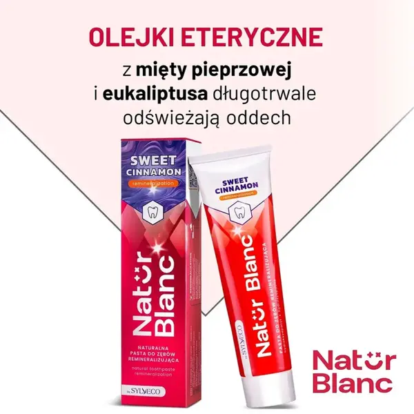 Sylveco Natur Blanc Sweet Cinnamon, pasta do zębów remineralizująca, 100 ml