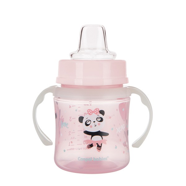 Canpol Easy Start, kubek treningowy, Exotic Animals, różowy, 120 ml