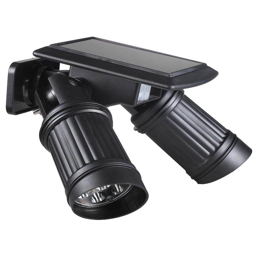 Projecteur solaire à induction double tête 14 LED pour éclairage extérieur de jardin ou garage