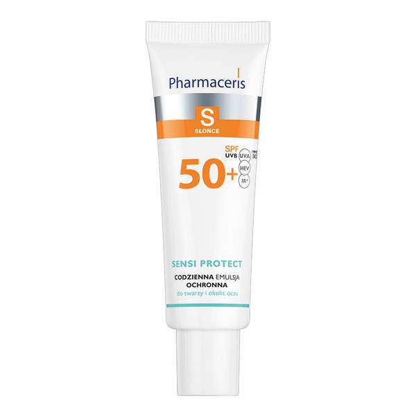 Pharmaceris S Sensi Protect, codzienna emulsja ochronna z kwasem hialuronowym do twarzy i okolic oczu SPF 50+, 50 ml