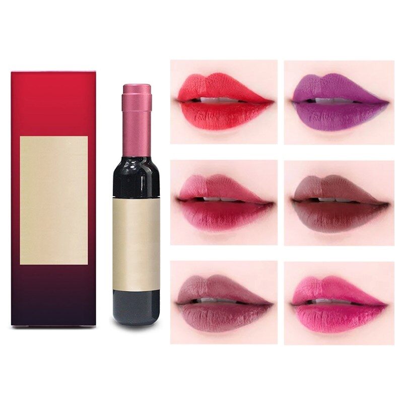 Batom Líquido Matte Estilo Coreano Vermelho Vinho, Cor Rosa Bebê, 6 Cores, Maquiagem Feminina, TSLM1