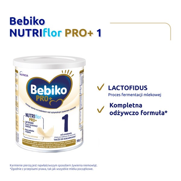 Bebiko PRO+ 1, mleko początkowe dla niemowląt, proszek, 700 g
