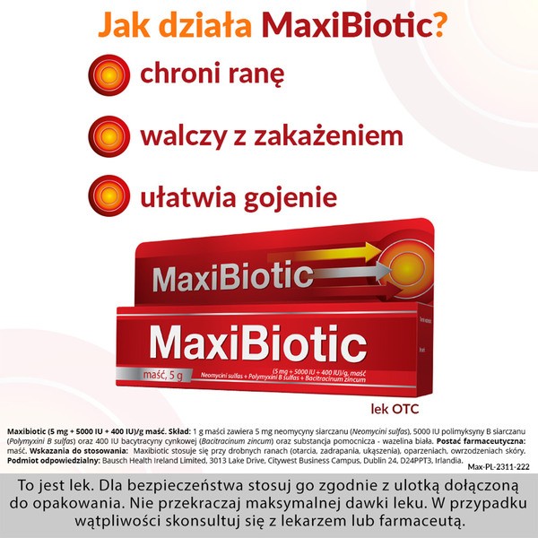 Maxibiotic, maść, 5 g, tuba
