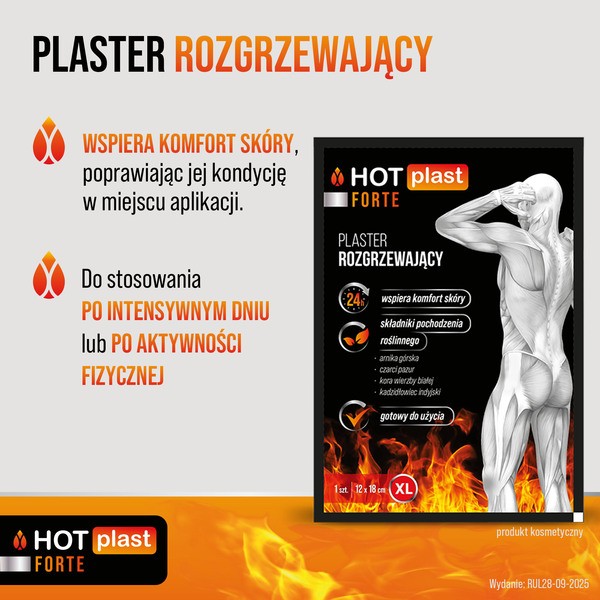 Hot Plast Forte, plaster rozgrzewający, 12 x 18 cm, 1 szt.