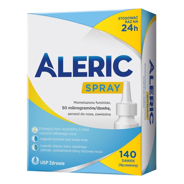 Aleric Spray 140 dawek, spray do nosa, na katar alergiczny u dorosłych