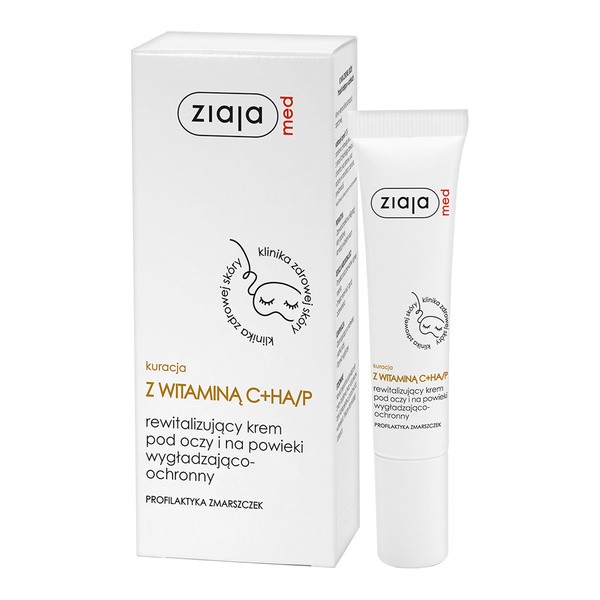 Ziaja Med Kuracja z witaminą C + HA/P, krem rewitalizujący pod oczy, 15 ml