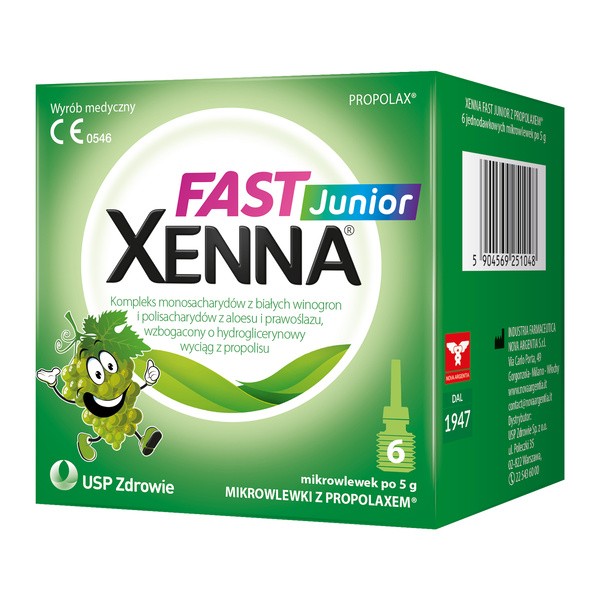 Xenna Fast Junior, mikrowlewka doodbytnicza, 5 g x 6 szt.