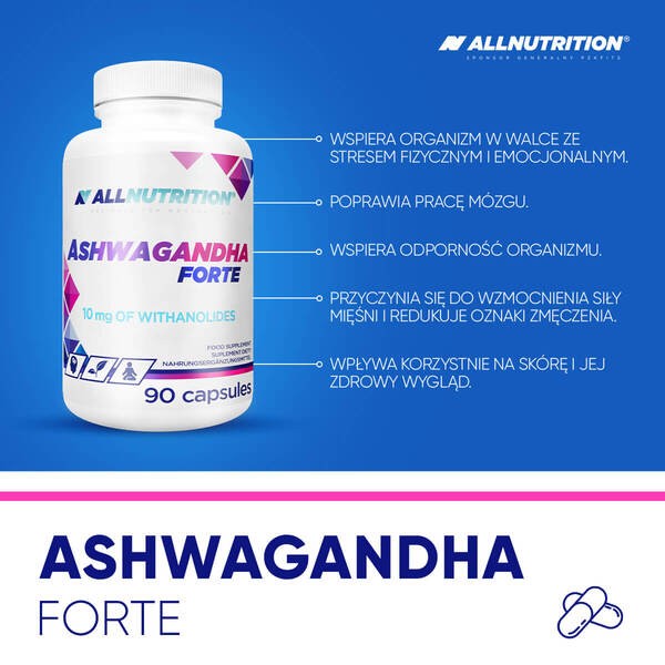 AllNutrition Ashwagandha Forte, kapsułki, 90 szt.