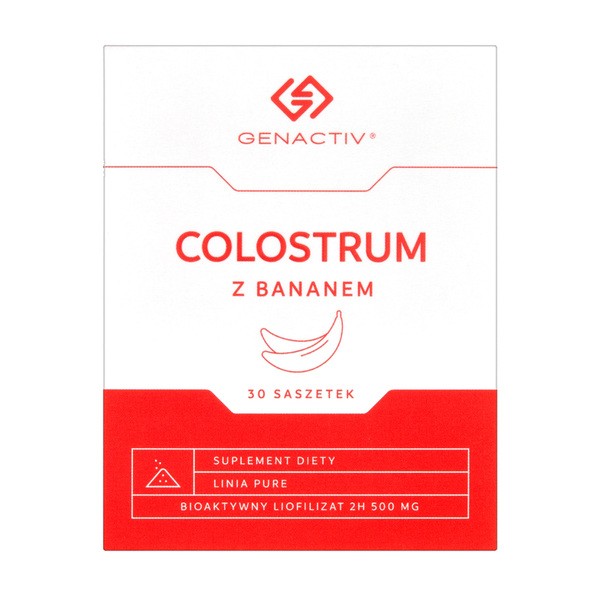 Colostrum z bananem Genactiv, proszek, saszetki, 30 szt.