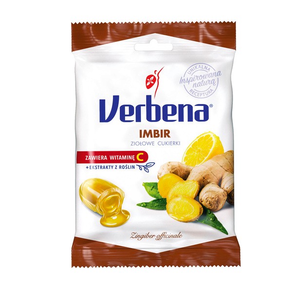 Verbena, cukierki ziołowe, imbir, 60 g