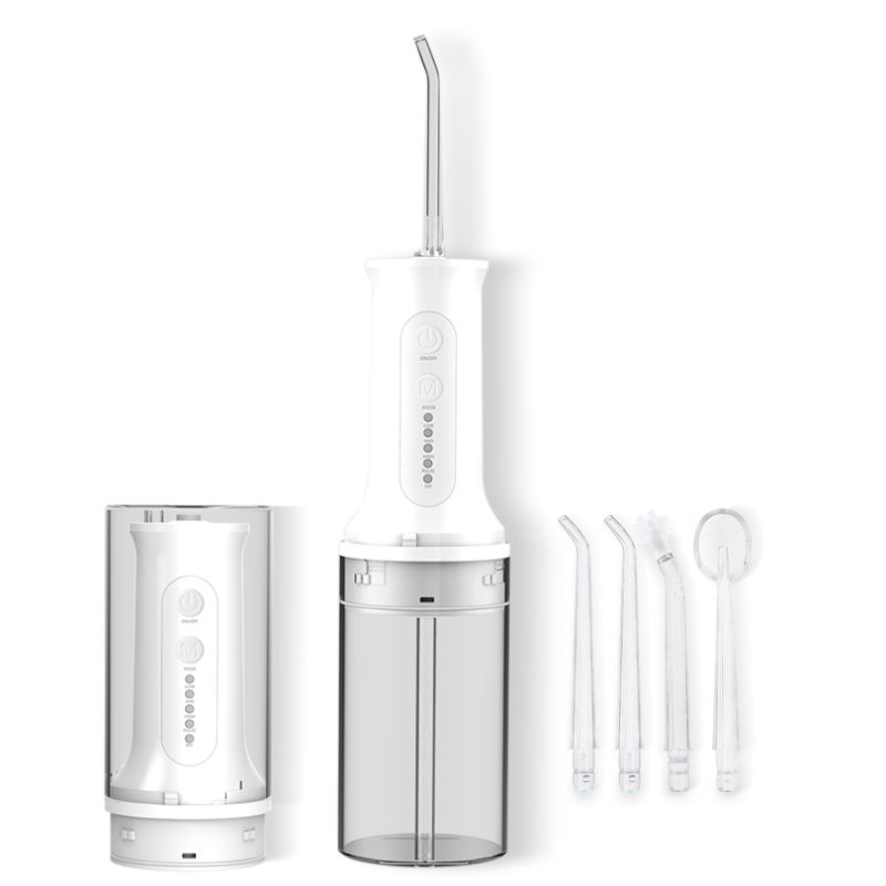 Przenośny irygator do jamy ustnej, 5 trybów, irygator do zębów, ładowany przez USB, nić dentystyczna z dyszą wodną, wybielacz zębów, zbiornik na wodę 230 ml, tryb DIY