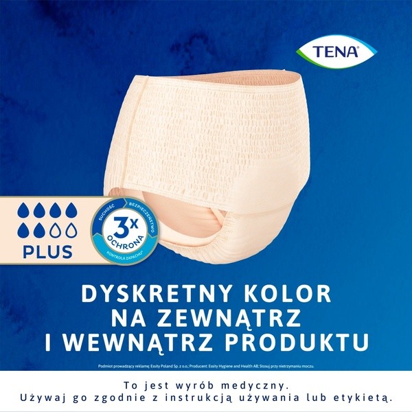 Tena Lady Pants Plus, majtki chłonne, Creme, rozmiar M, 30 szt.
