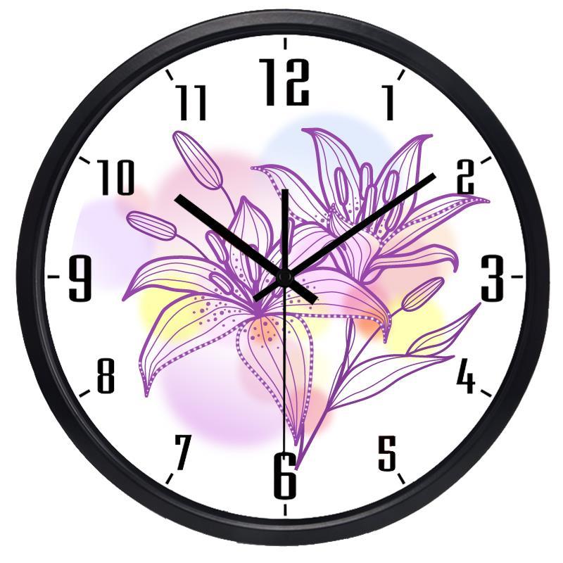 Leliebloem wandklok, trendy, stil, groot, voor binnen en buiten, prachtige kleur, klassieke klok