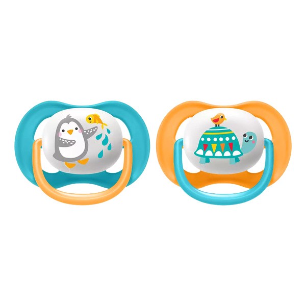 Avent Ultra Air Happy, smoczek-gryzaczek, zwierzęta, 6-18 m, 2 szt.