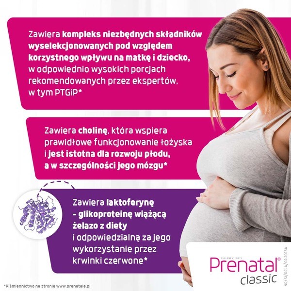 Prenatal Classic, witaminy dla kobiet w ciąży (od 13. tygodnia) i karmiących piersią, kapsułki, 90 szt.