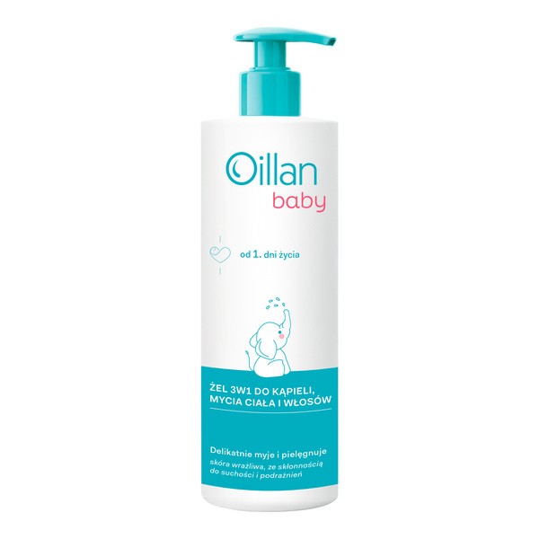Oillan Baby, żel do mycia ciała i włosów 3 w 1, 400 ml