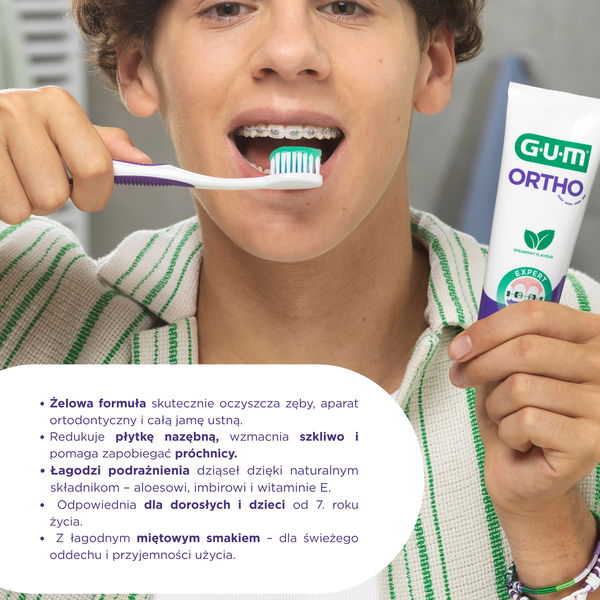 Gum Ortho, pasta do zębów dla osób z aparatem ortodontycznym, 75 ml