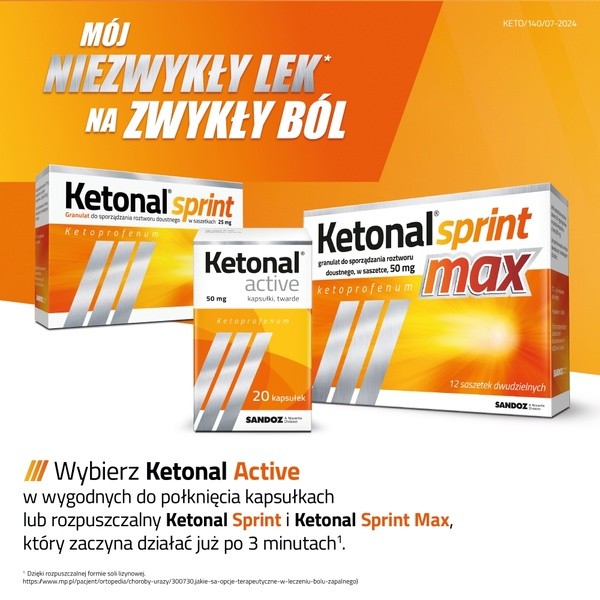 Ketonal Active, 50 mg, kapsułki twarde, 10 szt.
