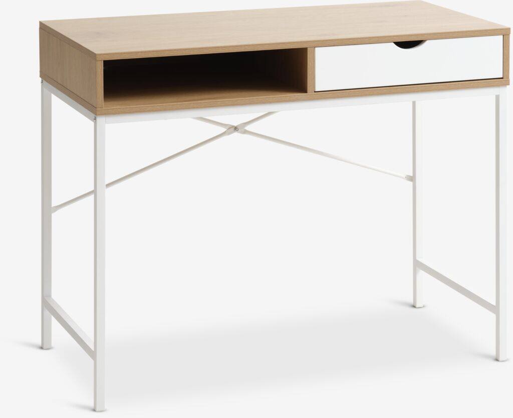 TRAPPEDAL skrivebord 48x95 1 skuffe eg/hvid