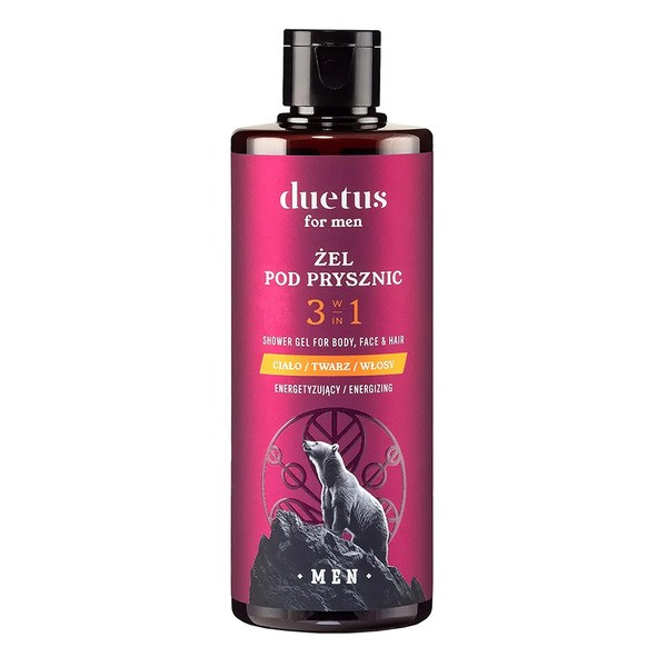 Duetus For Men, energetyzujący żel pod prysznic 3w1, 300 ml