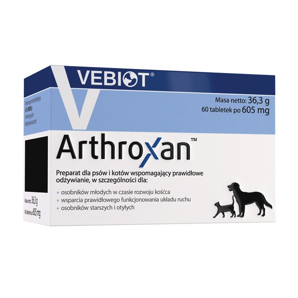Vebiot Arthroxan, wsparcie funkcjonowania stawów dla psa i kota, tabletki, 60 szt.