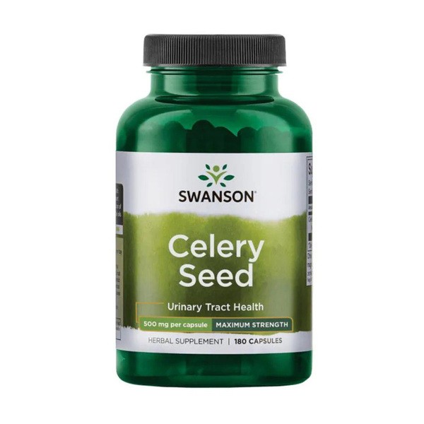 Swanson Celery Seed (Seler) Maximum Strength, kapsułki, 180 szt.
