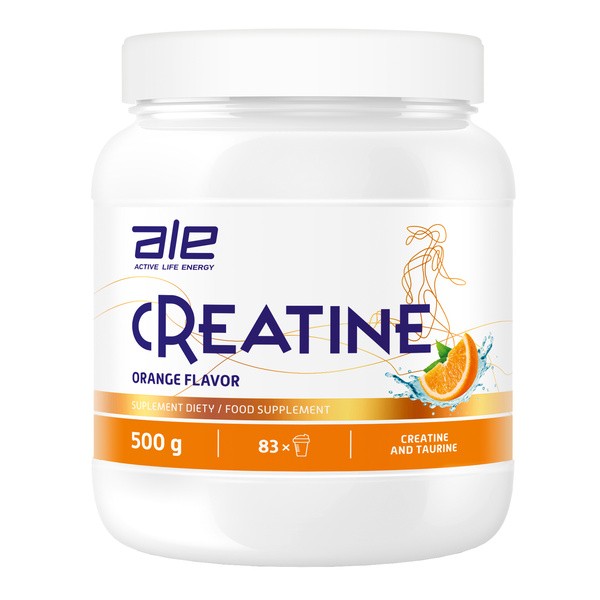 ALE Creatine Orange Flavor, proszek, smak pomarańczowy, 500 g