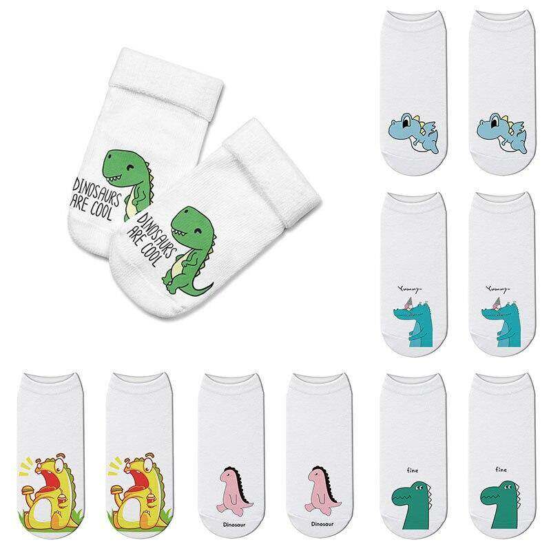 Cute Cartoon Dinosaur Animal 3D Printing Socks Funny Short Socks Cotton Unisex Sox Chaussettes Femmes Happy High Quality Socks