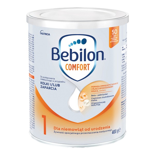 Bebilon Comfort 1, dla niemowląt w przypadku kolek i zaparć, od urodzenia, 400 g