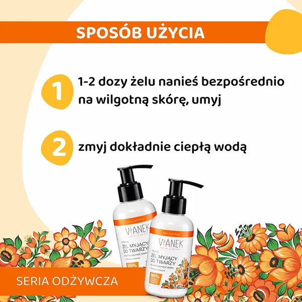 Vianek, odżywczy żel myjący do twarzy, 150 ml