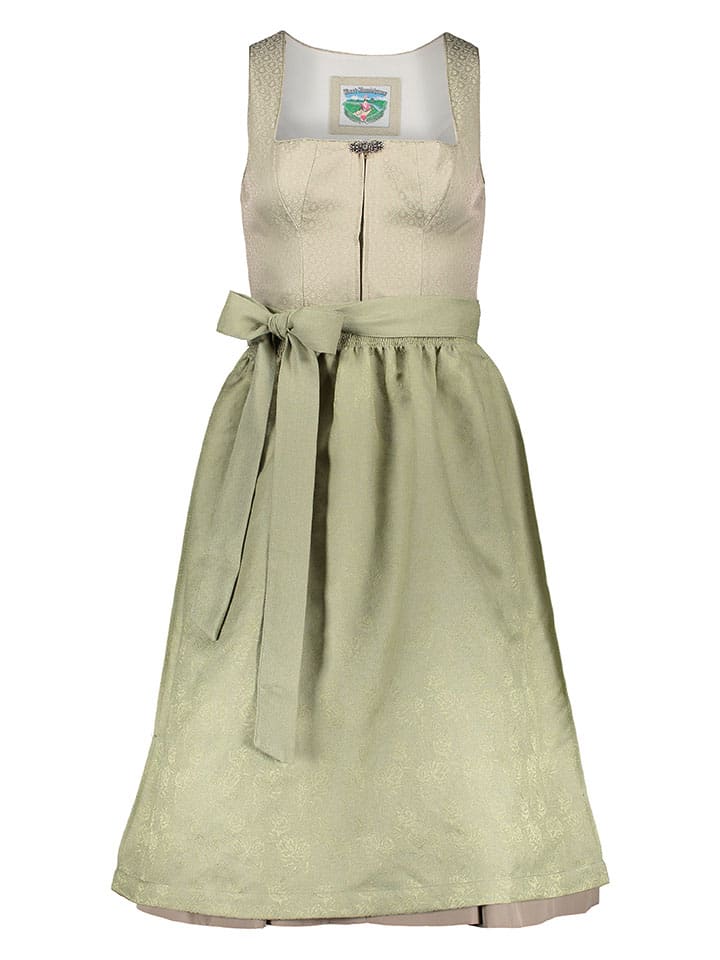 Turi Landhaus Dirndl in Beige/ Hellgrün günstig kaufen