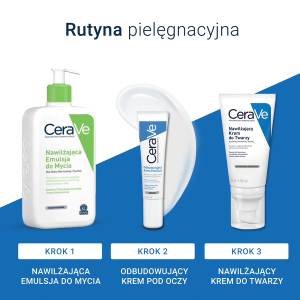 CeraVe, odbudowujący krem pod oczy dla skóry normalnej i suchej, 14 ml