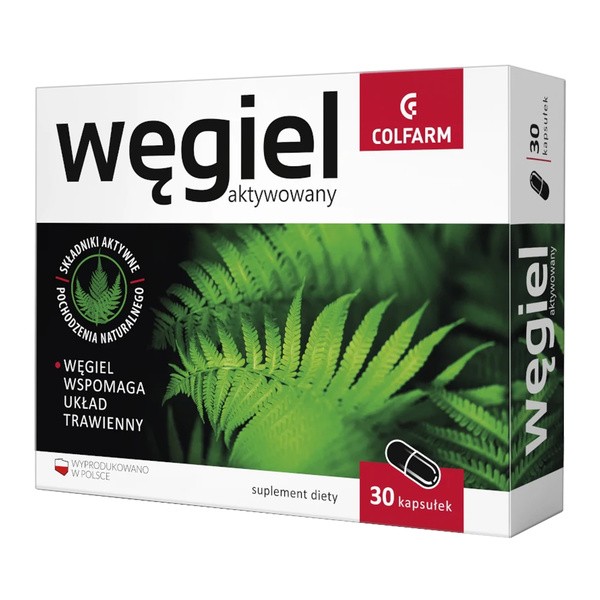Colfarm, węgiel aktywowany, kapsułki, 30 szt.
