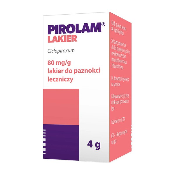 Pirolam, 80 mg/g, lakier do paznokci leczniczy, 4 g