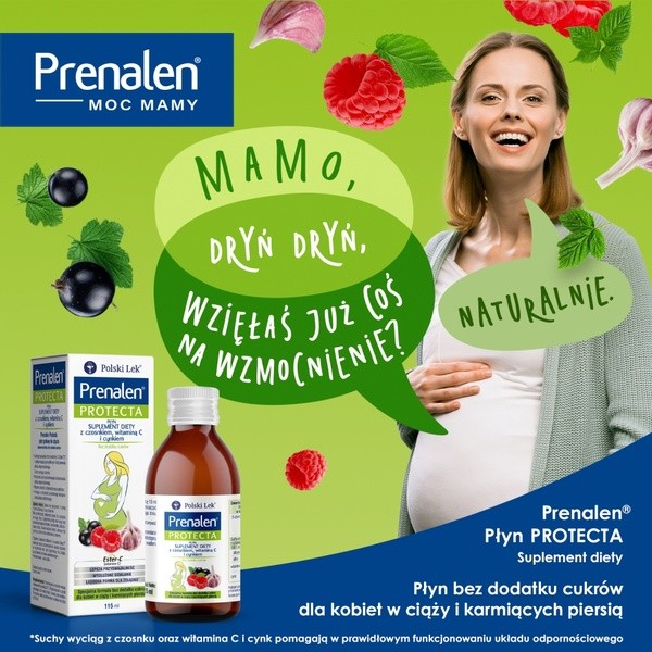 Prenalen Protecta Suplement diety z czosnkiem, witaminą C i cynkiem, płyn, 115 ml