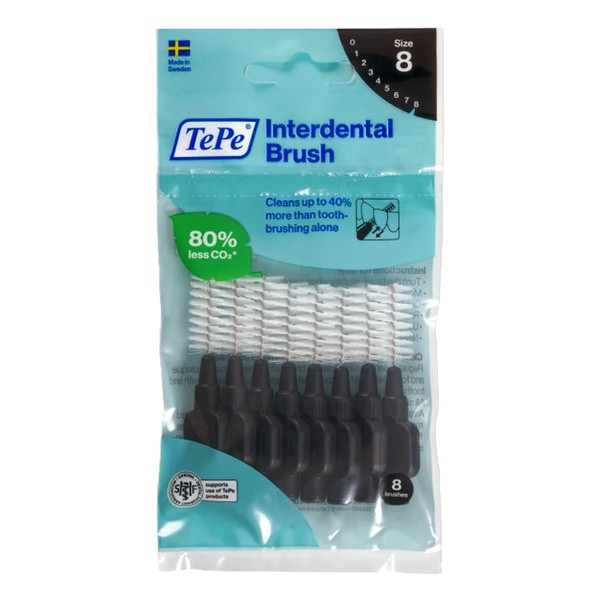 TePe Original, szczoteczki międzyzębowe, czarne (1,5 mm), 8 szt.