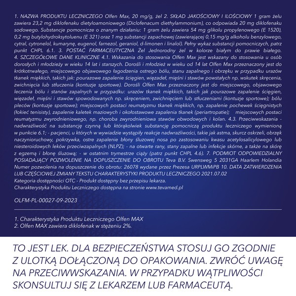 Olfen MAX, 20 mg/g, żel, 100 g