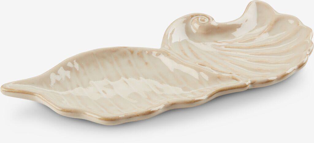 TORTUNA TORTUNA bakke, bredde 10 x længde 25 cm, muslingeformet, beige