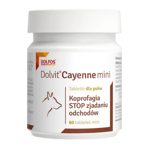 Dolvit Cayenne mini, preparat zniechęcający do zjadania odchodów dla psów, tabletki mini, 60 szt.