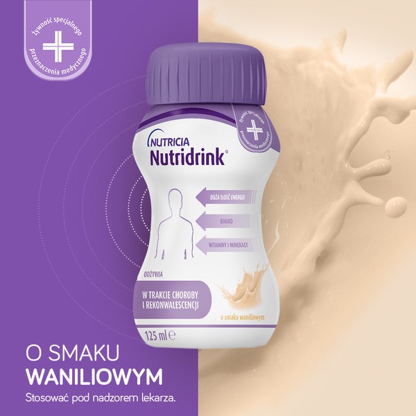 Nutridrink, smak waniliowy, płyn, 4 x 125 ml