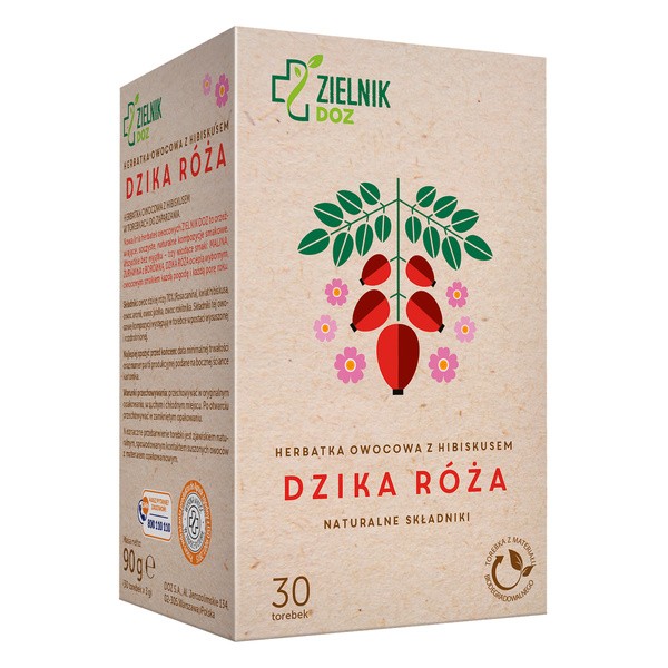 ZIELNIK DOZ Dzika Róża, herbatka owocowa z hibiskusem, 30 saszetek