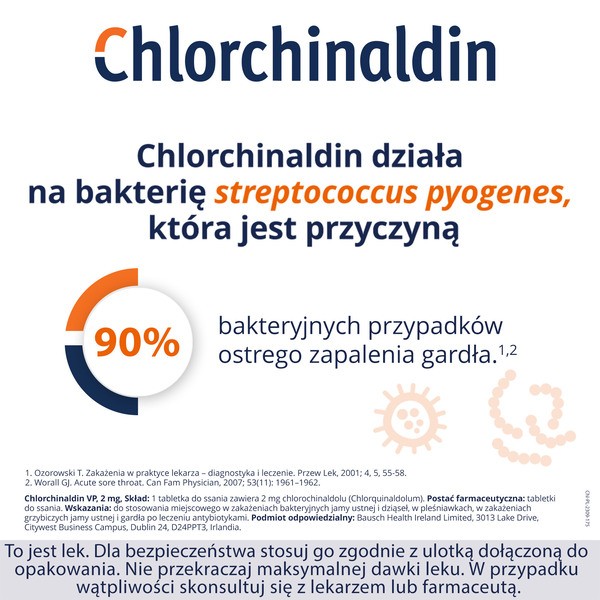 Chlorchinaldin  VP, 2 mg, tabletki do ssania, 40 szt.