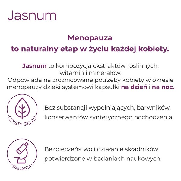 Jasnum, kapsułki, 30 szt. na dzień + 30 szt. na noc