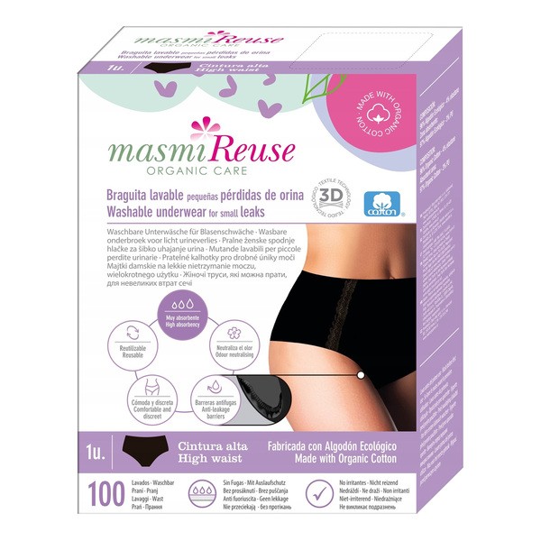 Masmi Reuse Organic Care, Bielizna na nietrzymanie moczu - wysoki stan, rozmiar XL, 1 szt.