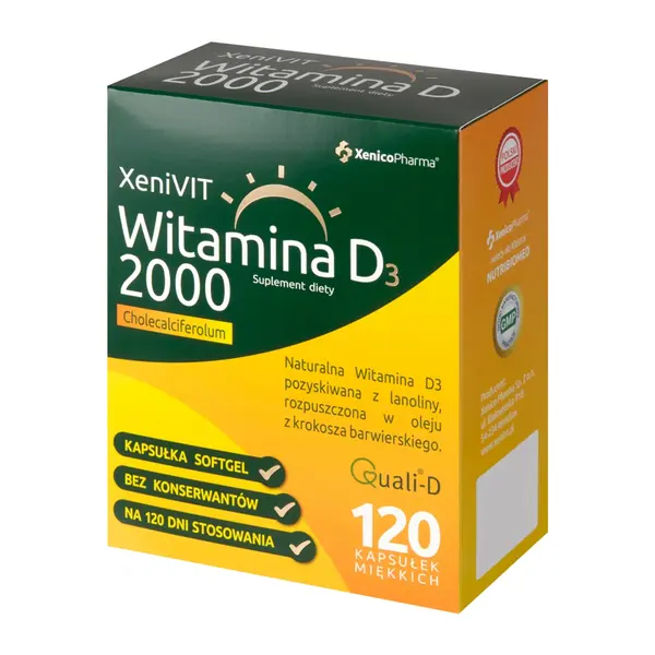 XeniVIT Witamina D 2000, kapsułki miękkie, 120 szt.