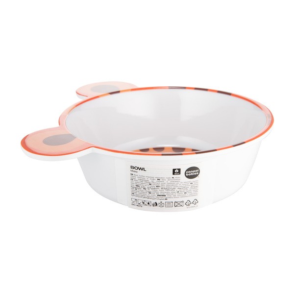 Canpol Babies Hello Little, miska antypoślizgowa z melaminy dla dzieci, pomarańczowa, 1 szt.