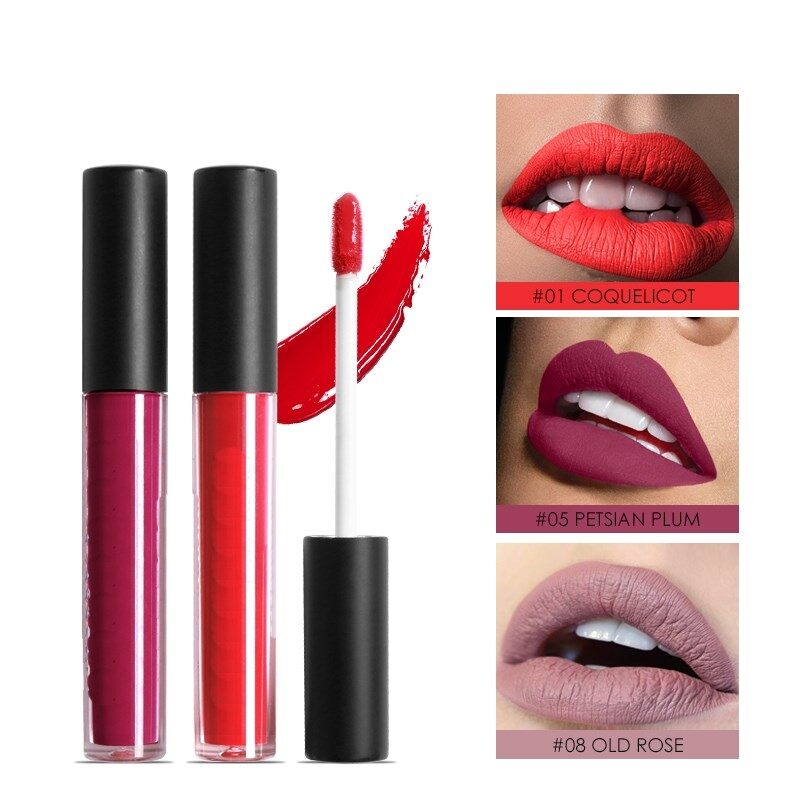 Batom Líquido Matte 25 Cores, À Prova D'Água, Longa Duração, Nude Aveludado, Vermelho Matte, Batom de Alta Qualidade