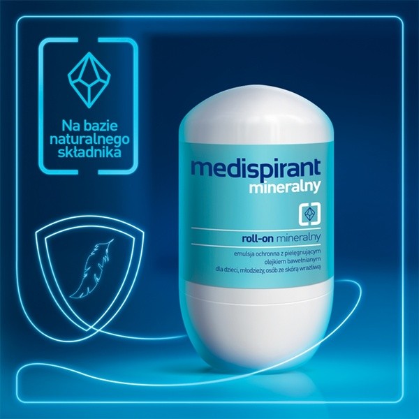Medispirant, mineralny roll-on, emulsja ochronna, 40 ml