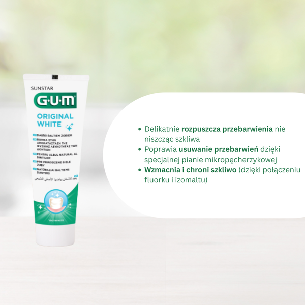 Gum Original White, pasta do zębów przywracająca ich naturalną biel, 75 ml